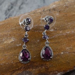 SWAROVSKI Purple Crystal Earrings in 316L